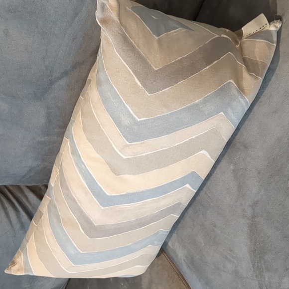 Watercolor Chevron Paint Pattern Long Throw Pillow Domain - Picture 2 of 10